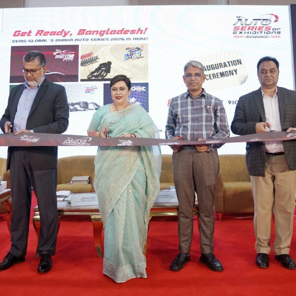 সেমস-গ্লোবালের আয়োজনে আইসিসিবিতে শুরু হলো তিন দিনব্যাপী আন্তর্জাতিক প্রদর্শনী ‘১৯তম ঢাকা অটো সিরিজ অব এক্সিবিশন্স ২০২৬’